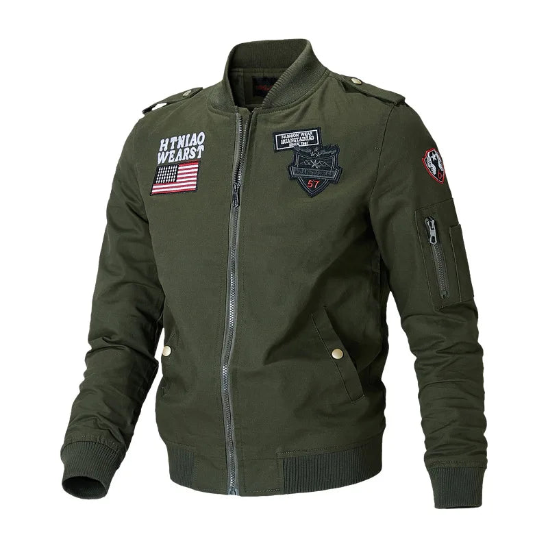 Men Bomber Jackets Air Jaquetas Coats Slim Fit Jackets Casual Coats Good Quality Male Cotton Stand Collar Outerwear Coats 4XL