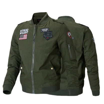 Men Bomber Jackets Air Jaquetas Coats Slim Fit Jackets Casual Coats Good Quality Male Cotton Stand Collar Outerwear Coats 4XL
