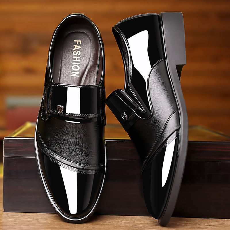 High end shiny business dress leather shoes, height increasing set feet, suit shoes, men&