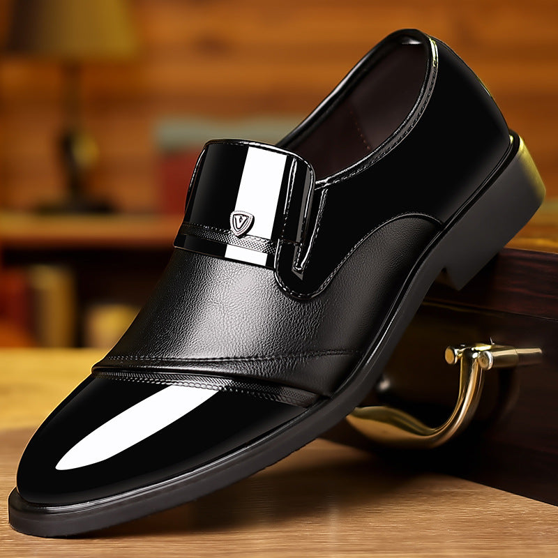 High end shiny business dress leather shoes, height increasing set feet, suit shoes, men&