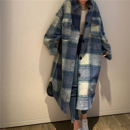 Women Loose Long Woolen Coats