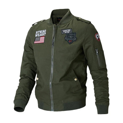 Men Bomber Jackets Air Jaquetas Coats Slim Fit Jackets Casual Coats Good Quality Male Cotton Stand Collar Outerwear Coats 4XL