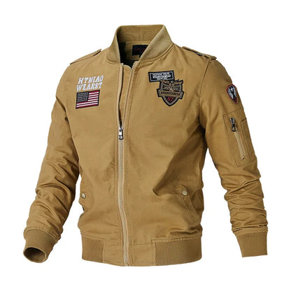 Men Bomber Jackets Air Jaquetas Coats Slim Fit Jackets Casual Coats Good Quality Male Cotton Stand Collar Outerwear Coats 4XL