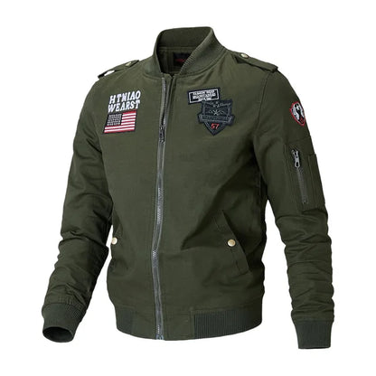 Men Bomber Jackets Air Jaquetas Coats Slim Fit Jackets Casual Coats Good Quality Male Cotton Stand Collar Outerwear Coats 4XL