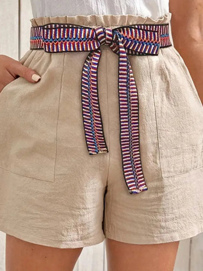 Tied High Waist Shorts